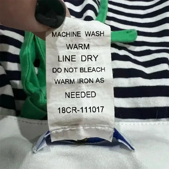 Florence Eiseman Girls 2T Striped Dress Floral Appliqué Sleeveless - Picture 6 of 6